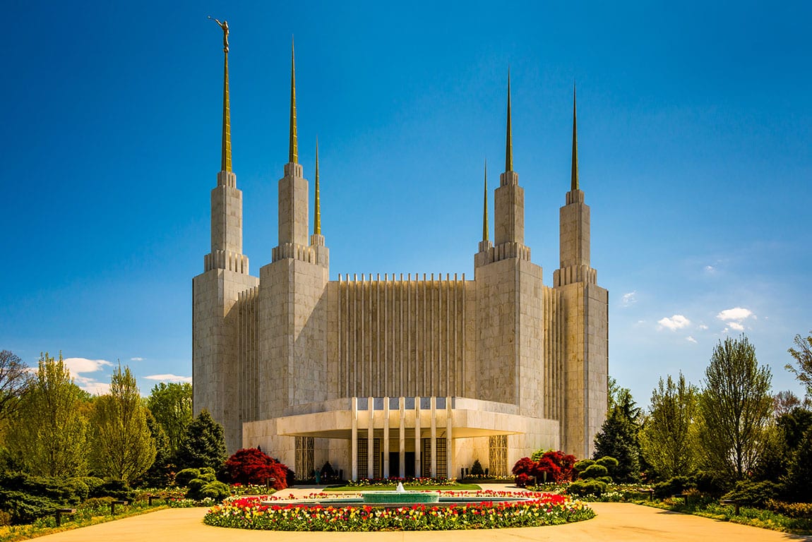 Washington DC Mormon Temple -The Church of Jesus Christ of Latter-day Saints in Kensington Maryland