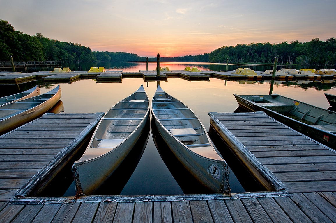 Canoes in Newport News Park in Newport News VA