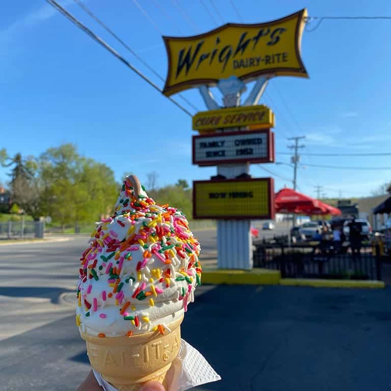 Ice Cream at Wrights Dairy Rite in Staunton VA