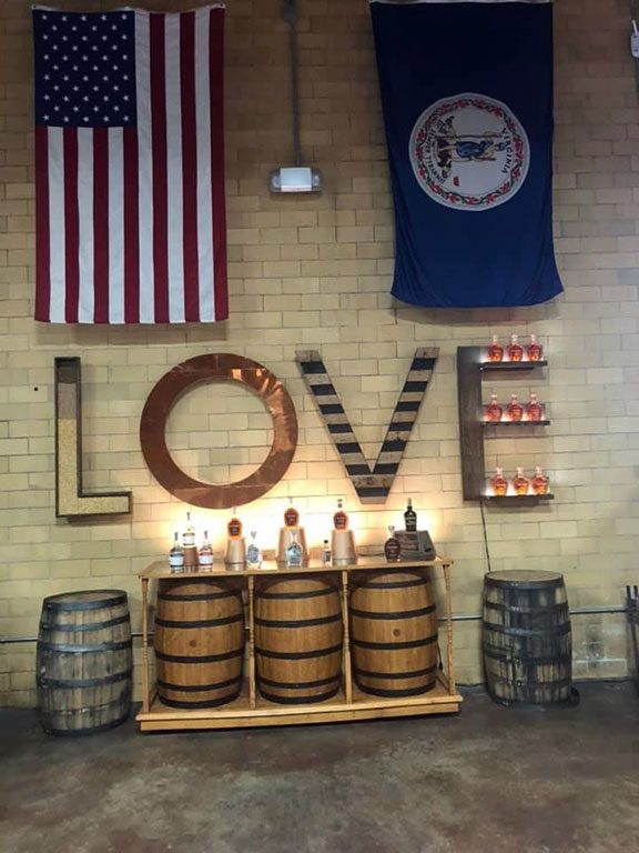 Bowman Distillery Virginia LOVE sign