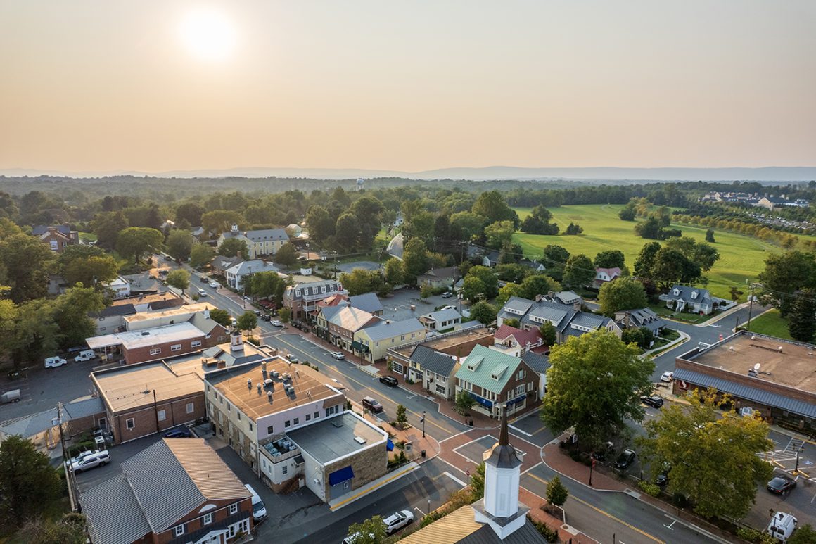 Aerial photo of downtown MIddleburg VA