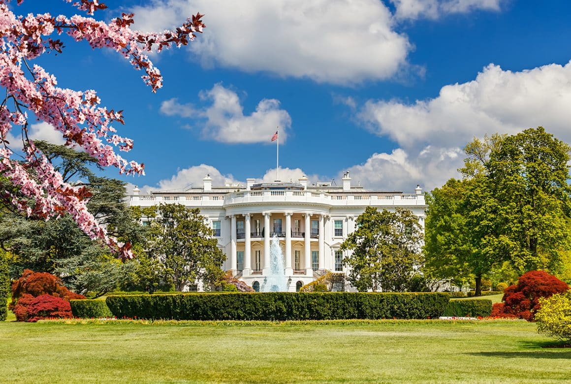 Spring time tour of the White House in Washington DC