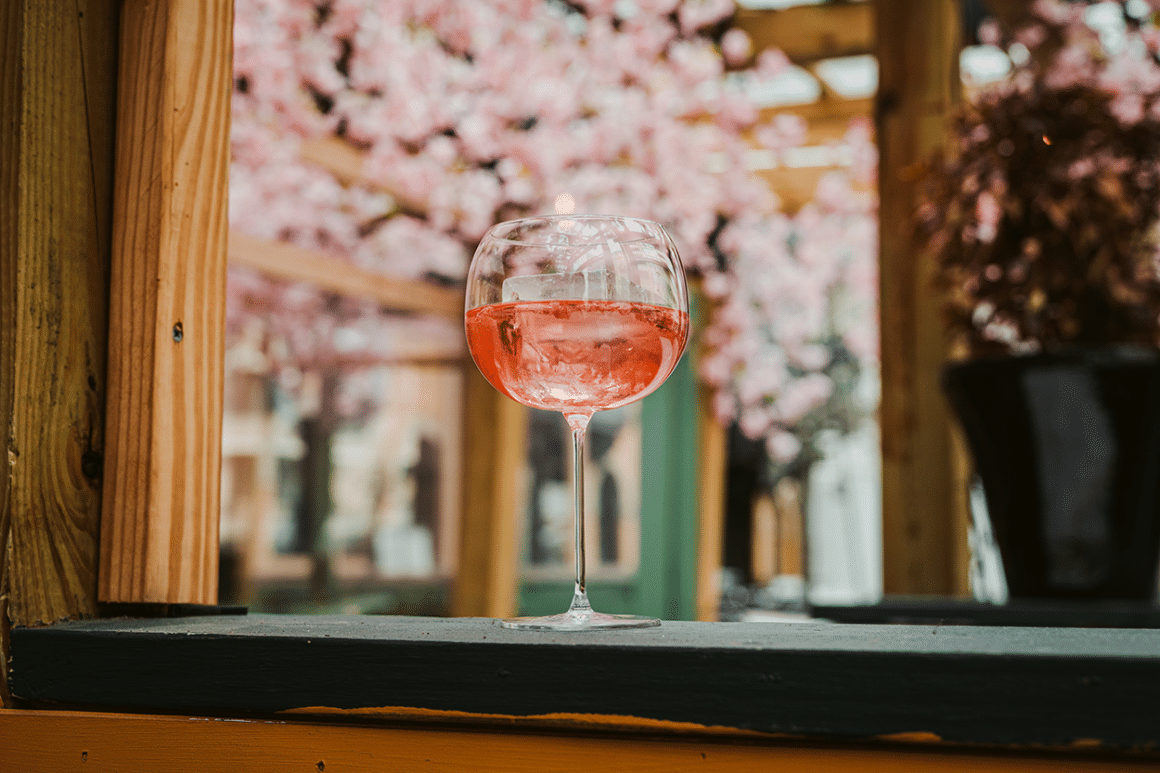 Sakura Spritz at the Residents Cafe and Bar in DC